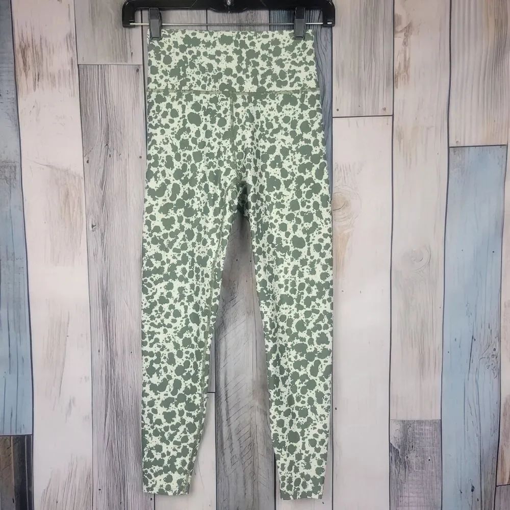 Sage Everyday Ink Spot Print Leggings Green White Size XS
